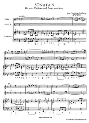Johann Gottlieb Goldberg: Sonate fur zwei Violinen & BC: Kammerensemble