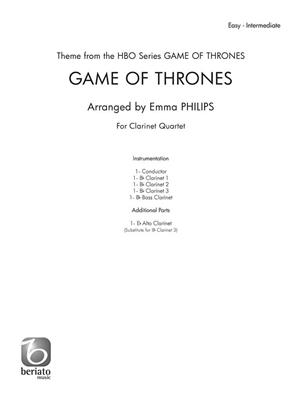 Ramin Djawadi: Game of Thrones: (Arr. Emma Philips): Klarinette Ensemble