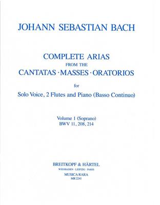 Johann Sebastian Bach: Compl. Arias (Voc,2 Fl) Vol.1: Gesang mit sonstiger Begleitung