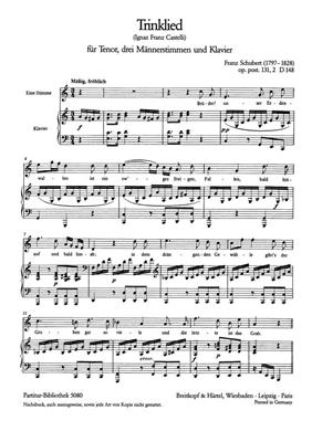 Franz Schubert: Trinklied D 148: Männerchor mit Klavier/Orgel