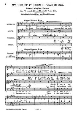 Giovanni Pierluigi da Palestrina: My Heart It Seemed Was Dying: Gemischter Chor mit Begleitung