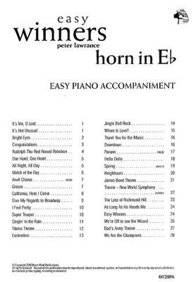 Peter Lawrance: Easy Winners Eb Horn Pa: Horn in Es mit Begleitung