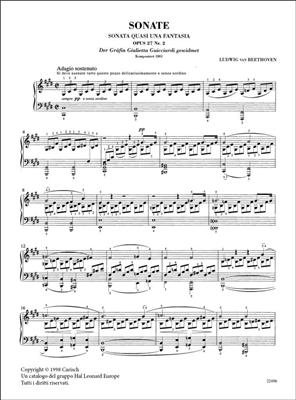 Ludwig van Beethoven: Mondscheinsonate Al Chiaro di Luna Op.27, 2: Klavier Solo