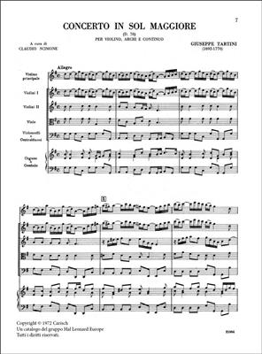 Giuseppe Tartini: Tartini Volume 05: Concerto in G Major D78: Streichensemble