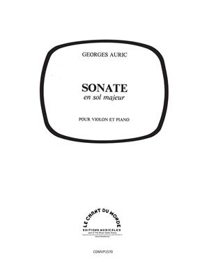 Georges Auric: Sonate: Violine mit Begleitung