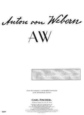 Anton Webern: Rondo: (Arr. Wallace McKenzie): Streichquartett