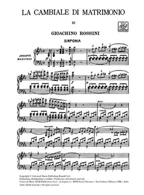 Gioachino Rossini: La Cambiale di matrimonio: Opern Klavierauszug