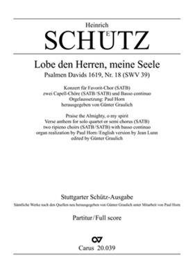 Heinrich Schütz: Lobe den Herren, meine Seele: (Arr. Paul Horn): Gemischter Chor mit Klavier/Orgel