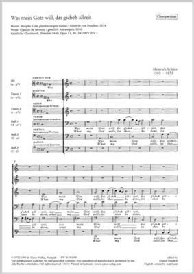 Heinrich Schütz: Was mein Gott will, das g'scheh: (Arr. Paul Horn): Gemischter Chor mit Klavier/Orgel