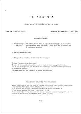 Marius Constant: Le Souper Chant-Piano: Gesang mit Klavier