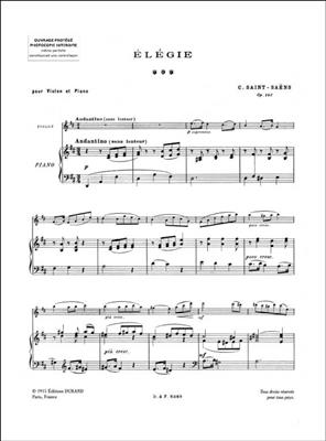 Camille Saint-Saëns: Élégie Opus 143: Violine mit Begleitung