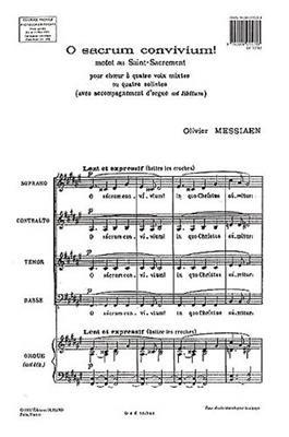 Olivier Messiaen: O Sacrum Convivium!: Gemischter Chor mit Klavier/Orgel