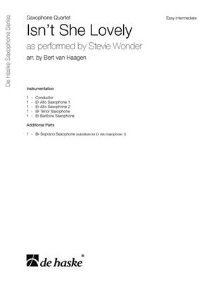 Stevie Wonder: Isn't She Lovely: (Arr. Bert van Haagen): Saxophon Ensemble