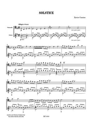Xavier Camino: Solstice: Cello mit Begleitung