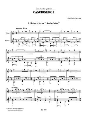 José-Luis Narvaez: Cancionero I: Violine mit Begleitung