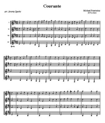 Michael Praetorius: Quatre danses de Terpsichore: Gitarre Trio / Quartett