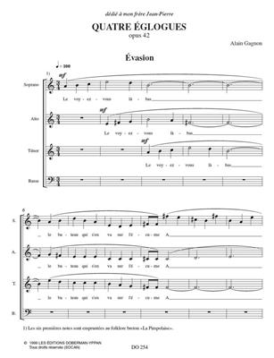Alain Gagnon: Quatre églogues op. 42: Gemischter Chor mit Begleitung