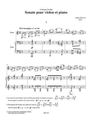 André Prévost: Sonate: Violine mit Begleitung