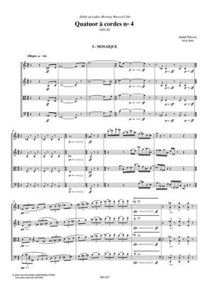 André Prévost: Quatuor à cordes no. 4: Streichquartett