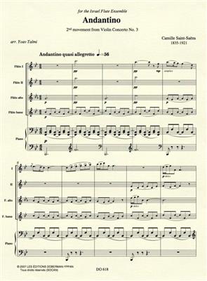 Camille Saint-Saëns: Andantino: Flöte mit Begleitung