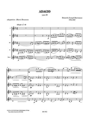 H. J. Baermann: Adagio, Op. 23: (Arr. Marcel Rousseau): Klarinette Ensemble