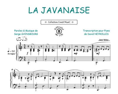 Serge Gainsbourg: La Javanaise: (Arr. Patrice Bourgès): Klavier Solo