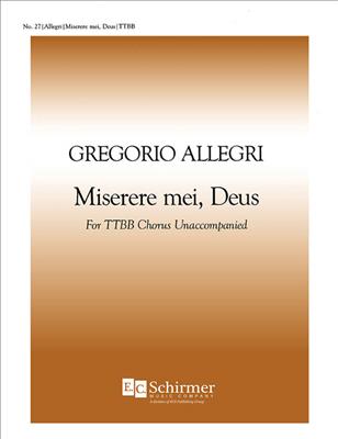 Gregorio Allegri: Miserere Mei Deus: (Arr. A. T. Davison): Männerchor A cappella