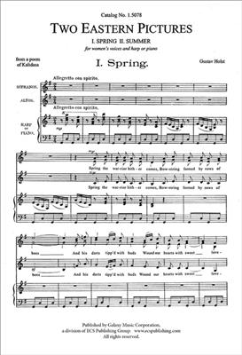 Gustav Holst: Two Eastern Pictures: Frauenchor mit Klavier/Orgel