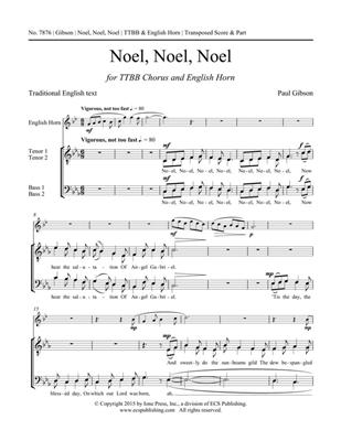 Paul Gibson: Noel, Noel, Noel: Männerchor mit Begleitung