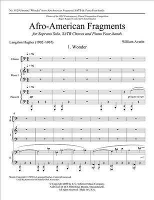 William Averitt: Afro-American Fragments: 1. Wonder: Gemischter Chor mit Klavier/Orgel