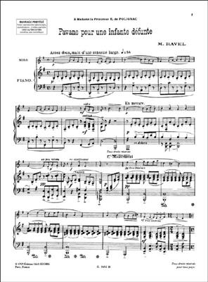 Maurice Ravel: Pavane Pour Une Infante Defunte Fl Ou Vl-Piano: Flöte Solo