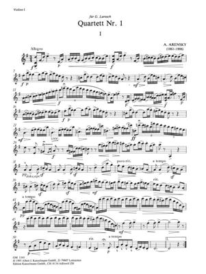 Anton Stepanovich Arensky: Streichquartett Nr. 1: Streichquartett