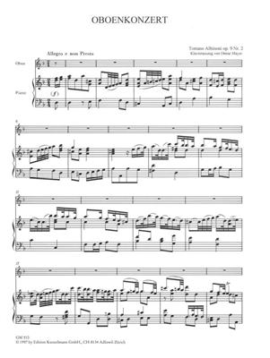 Tomaso Albinoni: Concert 02 Op.9: Oboe mit Begleitung