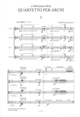 György Kurtág: Quartetto per archi op.1: Streichquartett