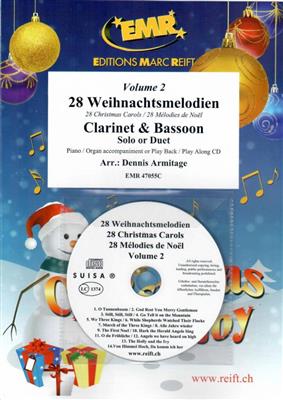 28 Weihnachtsmelodien Vol. 2: (Arr. Dennis Armitage): Gemischtes Holzbläser Duett