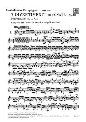 Bartolomeo Campagnoli: 7 Divertimenti O Sonate Opus 18: Violine Solo