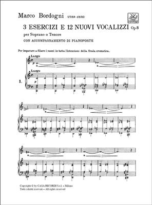 3 Esercizi E 12 Nuovi Vocalizzi Op. 8