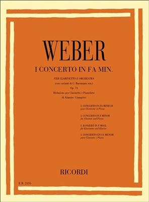 Carl Maria von Weber: Concerto n. 1 in Fa min. Op. 73: Klarinette mit Begleitung