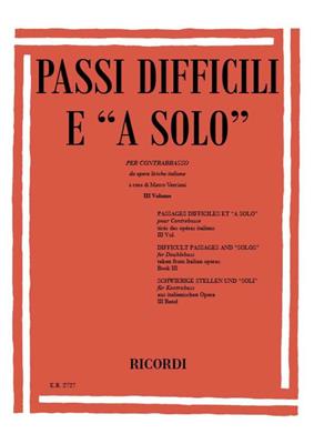 Passi Difficili E A Solo Da Opere Liriche Italiane: Kontrabass Solo