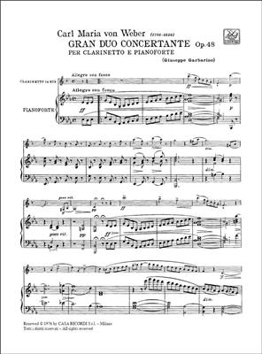 Carl Maria von Weber: Gran Duo Concertante, Op. 48: Klarinette mit Begleitung