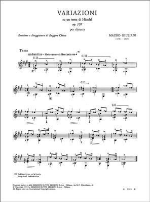Mauro Giuliani: Variazioni Sc 107 Su Un Tema Di Haendel: Gitarre Solo