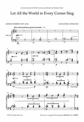 Alexander L'Estrange: Let All The World In Every Corner Sing: Gemischter Chor mit Begleitung