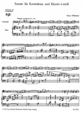 Klaus Dillmann: Sonate e-Moll: Kontrabass mit Begleitung