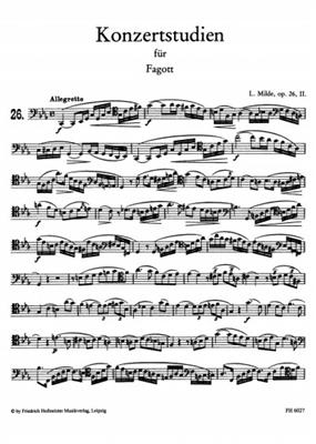 Ludwig Milde: 50 Konzertstudien, op. 26, Heft 2: Fagott Solo