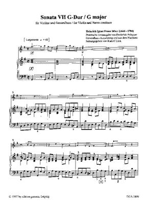 Heinrich Ignaz Franz Biber: Sonata VII G-Dur: (Arr. Rudolf Lück): Violine mit Begleitung