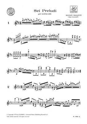 Niccolò Paganini: Preludi (6) E Caprice D'Adieu (Bulatoff): Violine Solo