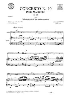 Luigi Boccherini: Concerto N. 10 In Re Maggiore (D Major) G483: Cello mit Begleitung