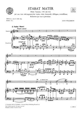 Luigi Boccherini: Stabat Mater: Gesang mit Klavier