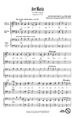 Jacob Arcadelt: Ave Maria: (Arr. John Leavitt): Männerchor mit Begleitung