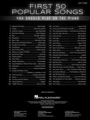 First 50 Popular Songs: Easy Piano